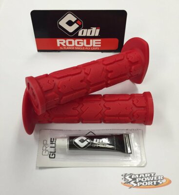ODI Rogue ATV Handlebar Grips -RED WITH GLUE- Honda Wheeler ATV MADE IN  USA