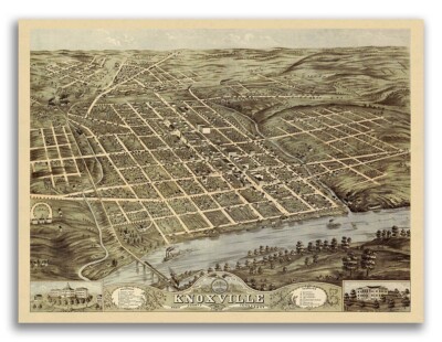 Knoxville Tennessee 1871 Historic Panoramic Town Map - 24x32