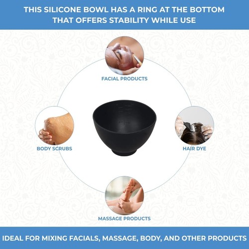 Silicone Mixing Bowl Black 8 oz Flexible Odorless for Facial Massage Body - Picture 9 of 9