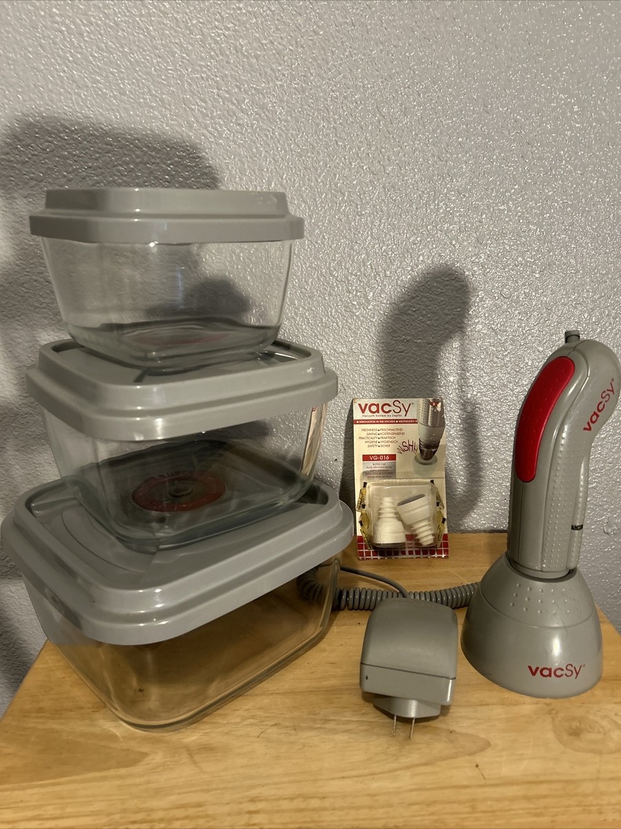 Zepter Vacsy Food Vacuum Pump Power Cord Saver Storage Container