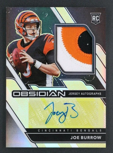 2020 PANINI OBSIDIAN JOE BURROW #201 TRUE ROOKIE PATCH AUTO #09/25 JERSEY #