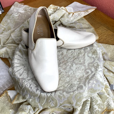 Franco Sarto Ladies' Sz 6 med Loafer leather cream Upper, Pre Owned