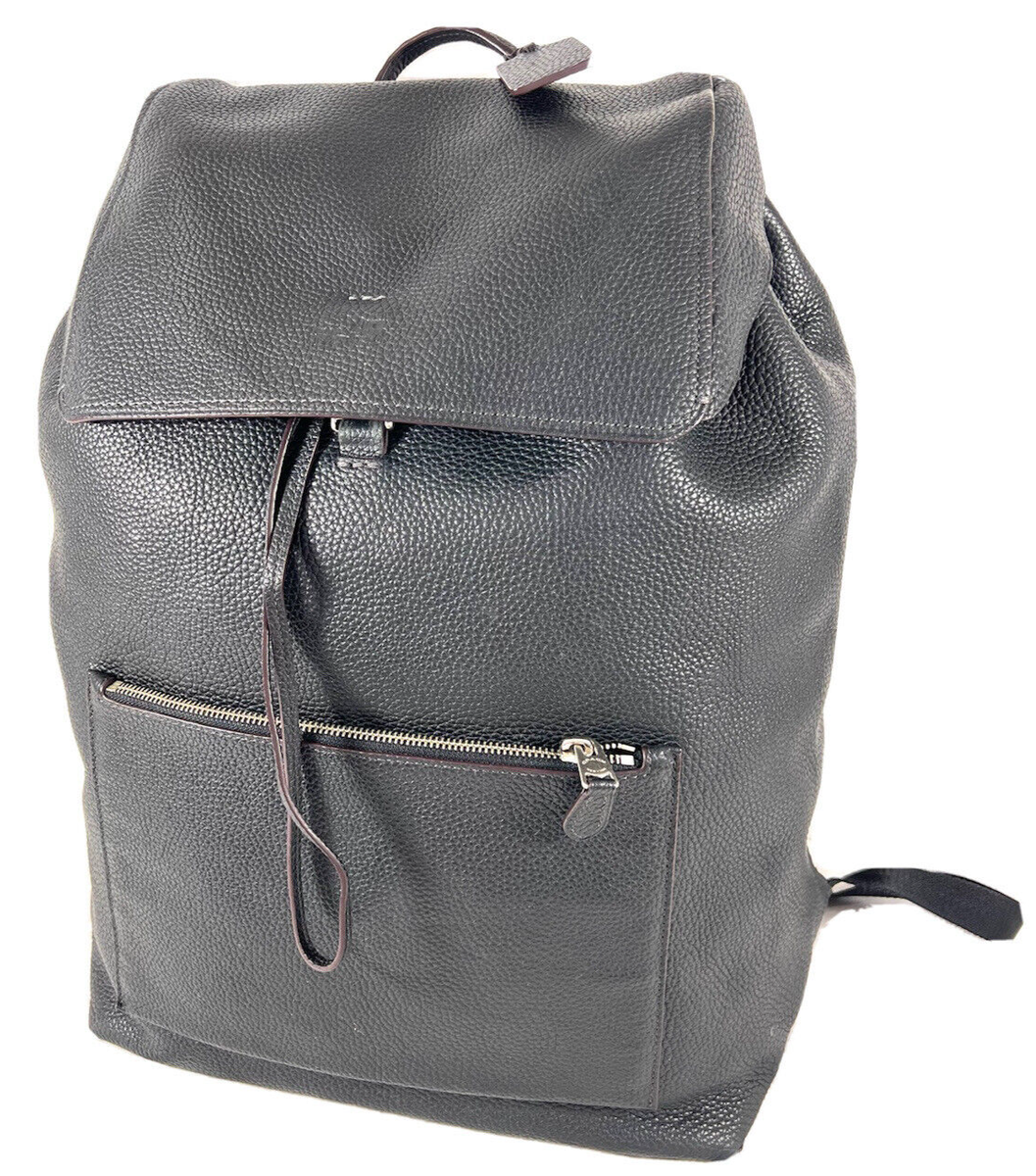 COACH Black Leather Drawstring Buckle XL Backpack Bag E1593
