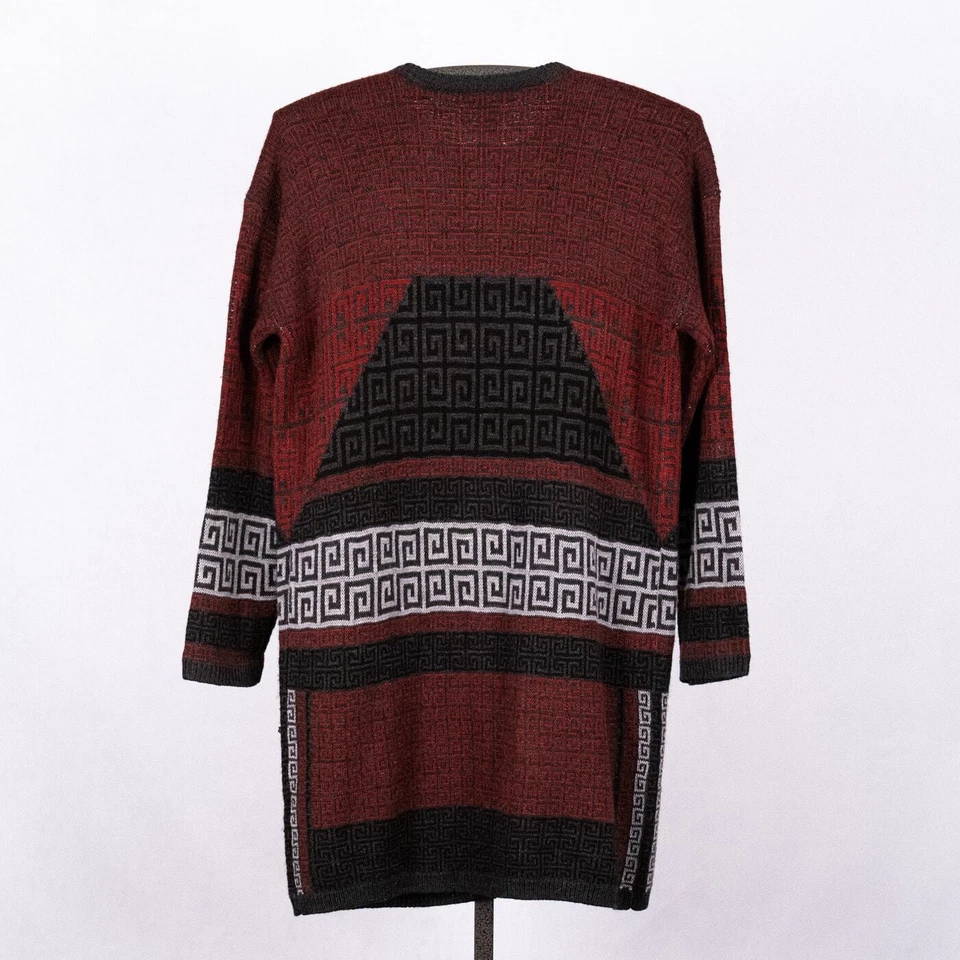 Abrigo cárdigan para mujer largo plumero azteca suroeste talla pequeña acrílico Foto 4 de 4