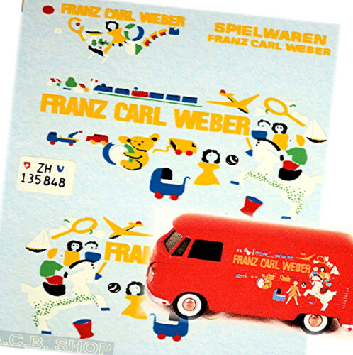 VW T1 Franz Carl Weber Spielwaren 1:18 Decal Abziehbild - Afbeelding 1 van 3