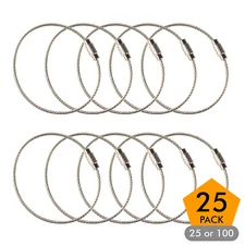 Stainless Steel Wire Keychain 16cm Aircraft Cable Key Ring Luggage Loops