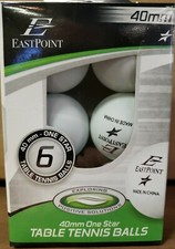 Eastpoint Ping Pong Balls Sports Table Tennis White 1-Star 40mm 6 Count