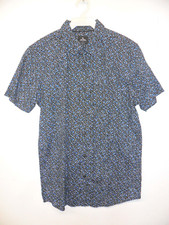 RIP CURL Men's S/S Button-Up Shirt - Black/Blue - Small - NWT