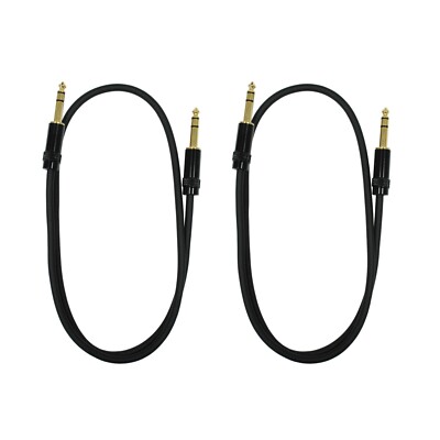 2-Pack Audio2000's E08103P2 3 Ft 1/4'' TRS to 1/4'' TRS Patch Cable 
