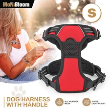 Red Soft No Pull Dog Pet Harness Reflective Strips Breathable Mesh Vest w/Handle