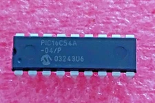 1Pcs PIC16C54A-04/P DIP 8Bit MCU 75KB 25 RAM 12 I/O 4MHz MICROCHIP DIP18