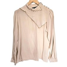 Adele Fado Retro Peach Silk Blouse IT46 Made in Italy Medium Large