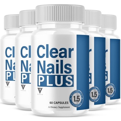 (5 Pack) Clear Nail Plus Nail & Skin Support, ClearNail Advanced (300 Capsules)