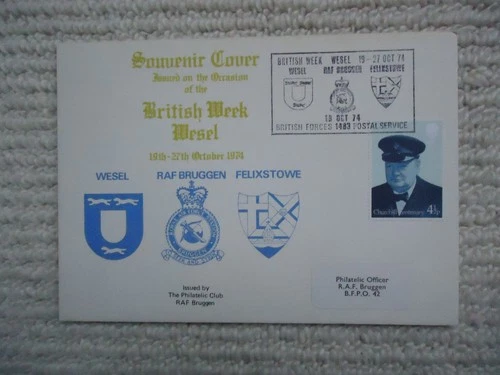 1974 RAF BRUGGEN WINSTON CHURCHILL BRITISH WEEK WESEL Cover BFPS1483. Military