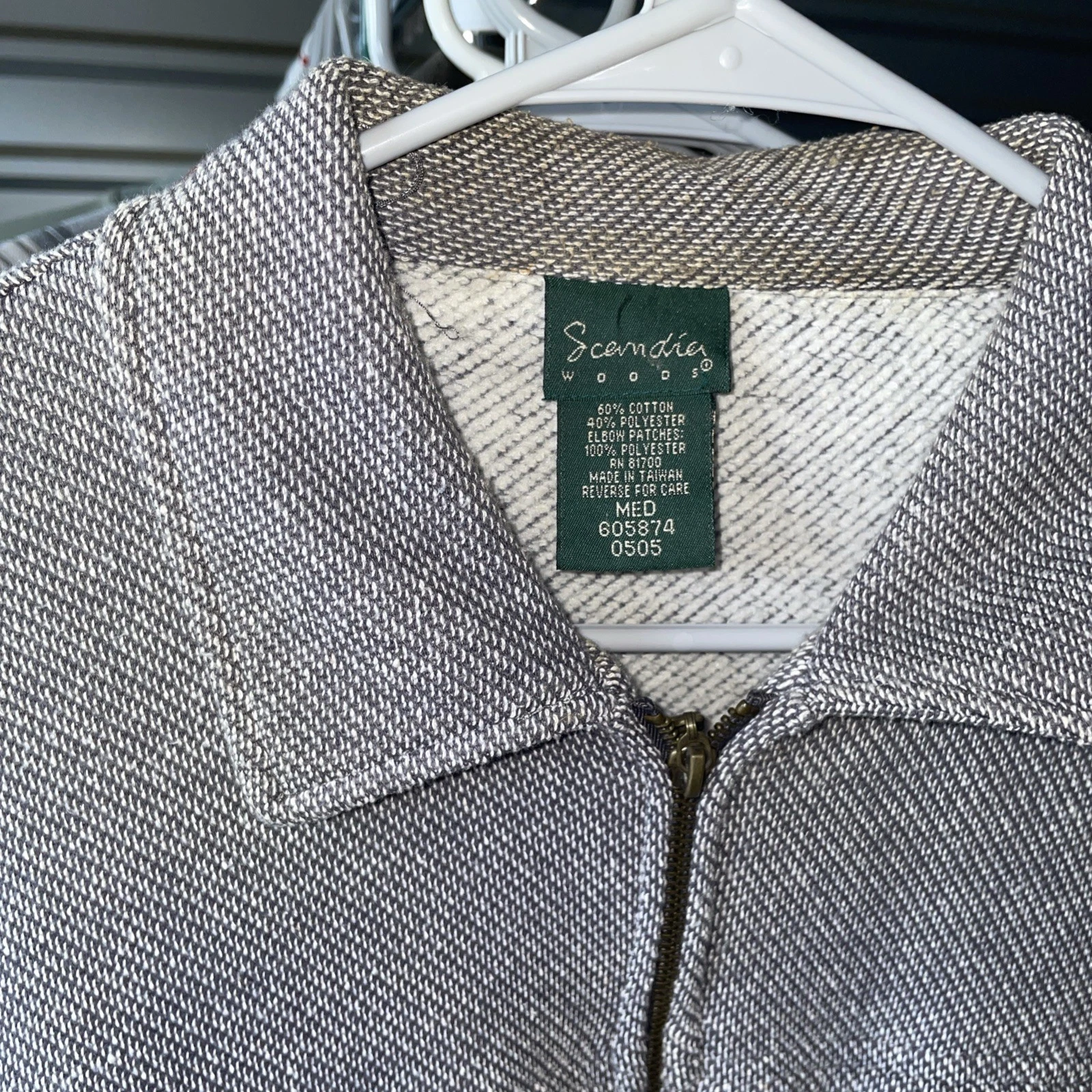 Scandia Woods Full Zip Knit Lightweight Fleece Jacket Size M