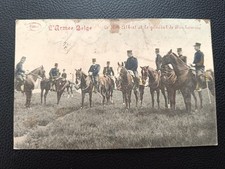 CPA militaire - Armée Belge - Le Roi Albert et le général de Bonhomme
