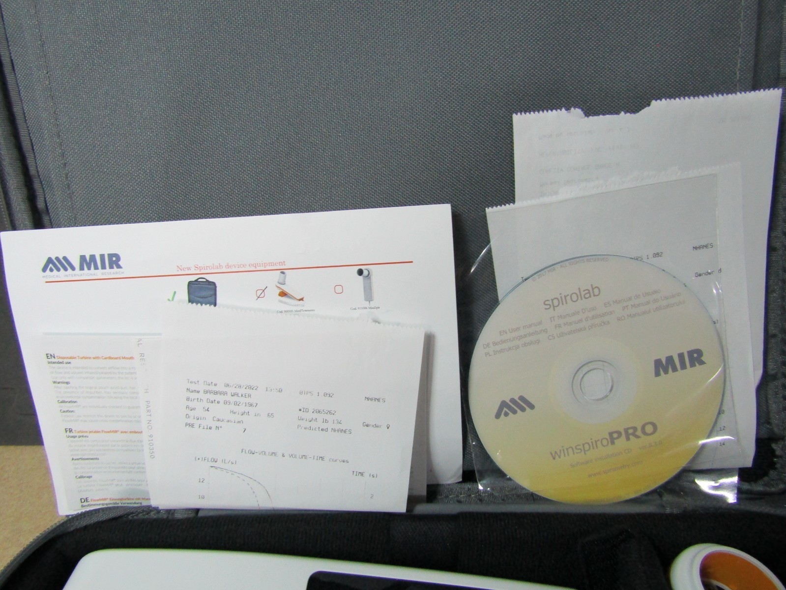 MIR Spirolab Spirometer Touchscreen Bluetooth