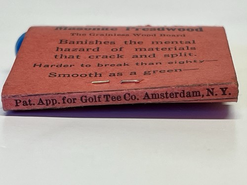 Vtg Golf Bobby Tee Matchbook W Scorecard Inside Masonite Advertisement - Picture 6 of 7