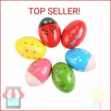 6Pcs Wooden Egg Shakers Hand Musical Maracas Percussion Instruments