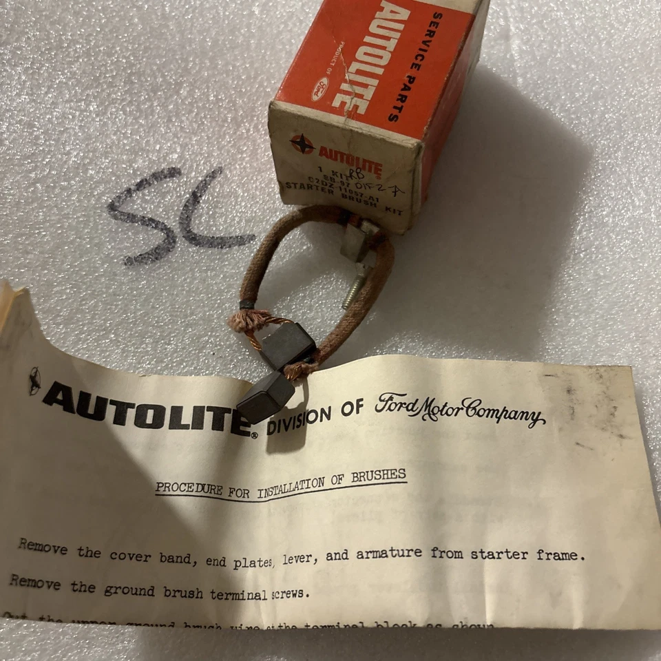 NOS 1962 1963 1964 FORD FAIRLANE FALCON CONJUNTO DE ESCOVA DE PARTIDA MANUAL C2DZ-11057-A1 - Imagem 3 de 3