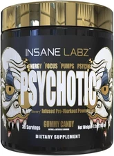 Insane Labz PSY-CHO-TIC GOLD Extreme Pre-Workout  Energy Focus Pumps 60 Servings