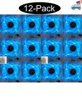12Pack NEW Enermax 80mm x 25mm Blue LED ON/OFF Switch Gaming PC Case Cooling Fan