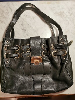 Jimmy Choo Ramona Tote Leder Handtasche Schwarz
