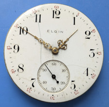 16 SIZE ELGIN GRADE 300 OPEN FACE POCKET WATCH MOVEMENT BROKEN BALANCE