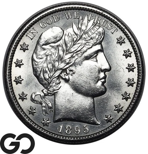 1895-S Barber Half Dollar, Blast White Gem BU++, RARE This Nice Key Date!