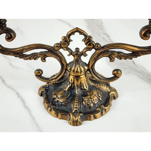 Candelabro candelabro Johnson Bronze Co ornamentado años 50 Newcastle PA bronce 7 1/2" - Imagen 12 de 19