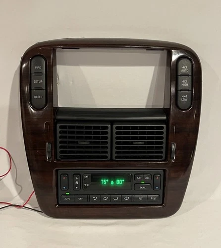 2002-2005 Ford Explorer A/C Heater Climate Control Radio Bezel Woodgrain OEM✅