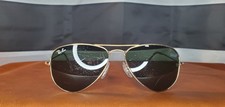 Ray-Ban gold metal aviator sunglasses, 52-14-135, petite/child, scratched lenses