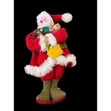 Vintage Felt Paper Santa Claus Decoration 9 Inch Taiwan