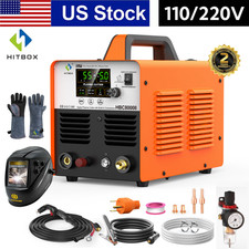 50A 110V/220V Non-Touch Pilot Arc Plasma Cutter Helmet, Bulit in Air Compressor