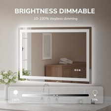 LED Bathroom Mirror 20/24/28/32/36/40/48 Inch, Anti-Fog Dimmable Lighted
