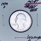 1934-D BRILLIANT UNCIRCULATED KEY DATE!  U.S. WASHINGTON QUARTER.