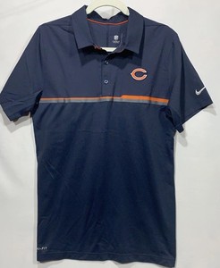 Mens Small On Field Nike Dry Fit Short Sleeve NFL Chicago Bears Polo Shirt