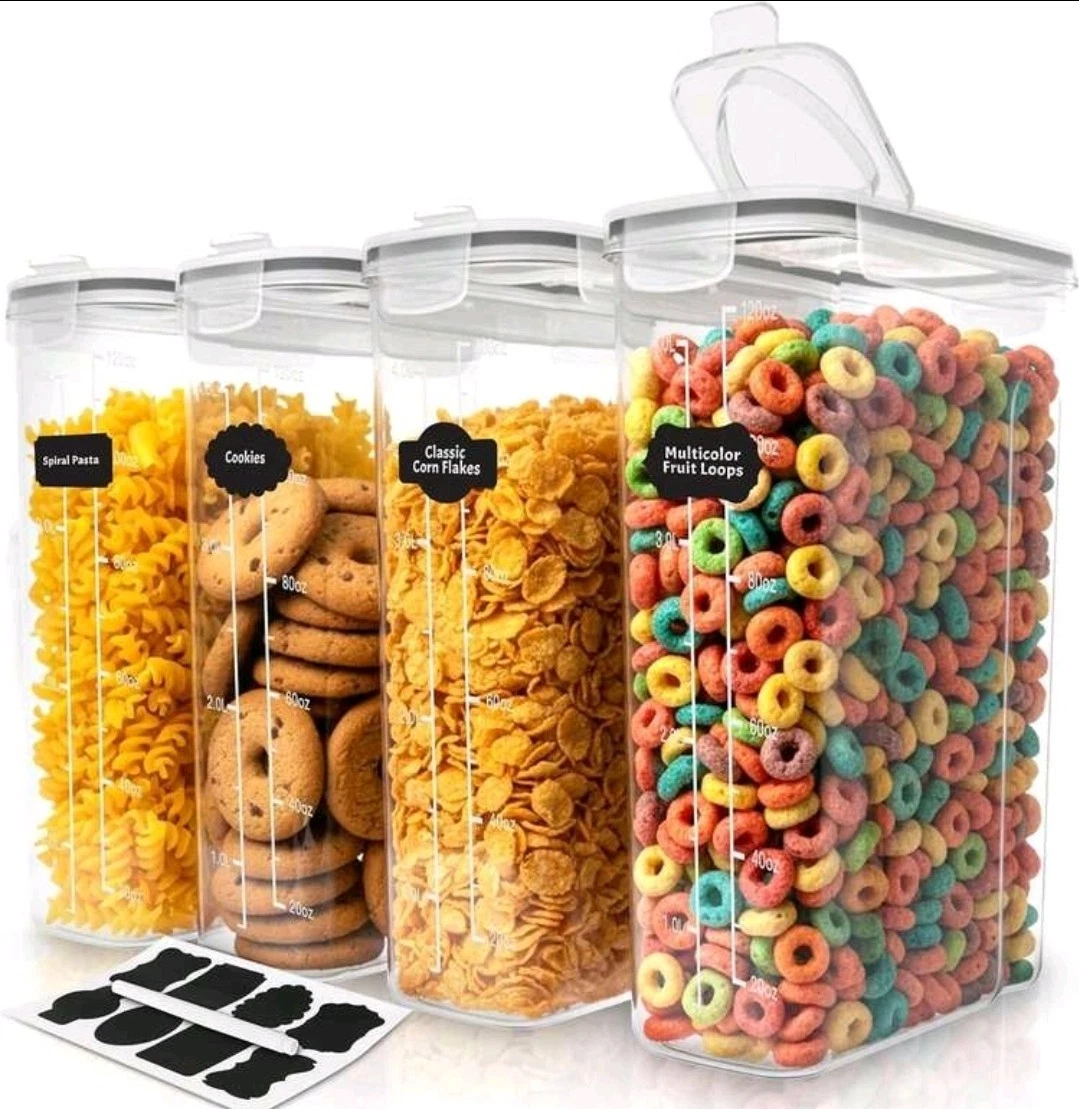 4 PCS Airtight Food Storage Containers Set, Kitchen And Pantry Organization