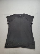 ID Ideology Women Shirt Dress 2X Gray Crew Neck Asymmetric Hem Pullover Outdoor