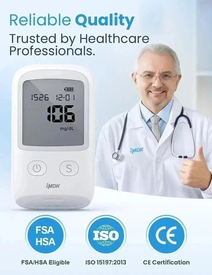 Diabetes Test Kit Blood Sugar Glucose Monitor Meter 206 Pcs Strip ...
