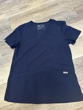 FIGS Technical Collection Women's Navy Scrub Top Size S Medical Solid