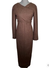 CHANEL Brown Maxi Wool Dress – FR 38 – M US Made in France Timeless Luxury