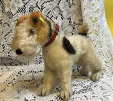 Original Steiff Fox Terrier Dog Puppy Mohair Stuffed Animal Plush