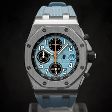 Audemars Piguet Royal Oak Offshore Chronograph Baby Blue Diver Full Set 26238ST