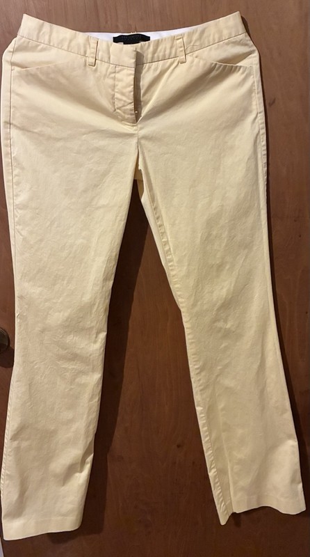 The Limited yellow Chino Pants Regular Fit Straight Leg Stretch Pockets 2R