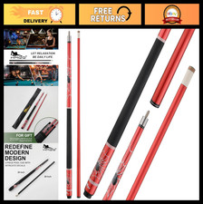 58" 2-Piece Fiberglass Graphite Pool Cue Sticks - Multiple Colors  Weights 19oz