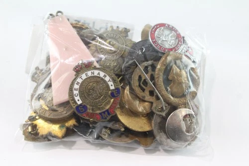 Mixed Military Pin Badge Collection Inc Kings Crown French WW2 TA Etc