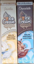 Brush Buddies Ice Cream Flavored Fluoride Toothpaste Vanilla Chocolate 3.5 oz