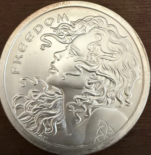 2016 2 OZ 99.9% Pure Silver UNC Freedom Girl Silver Shield Medallion