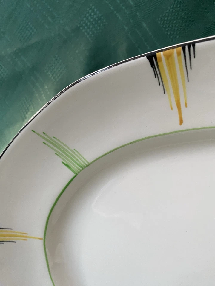 Barker Bros Tudor Ware Bundle Serving Plates Set of 3 Art Deco Hand Painted - Image 3 of 4